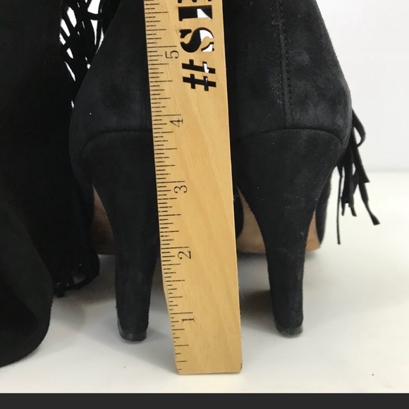 Rebecca Minkoff Black Suede Fringe Boots - Picture 4 of 8